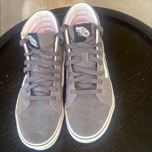 Vans Gray High-Top Sneakers with Suede & Nylon Fire pattern size 5.5 M/ 7 W